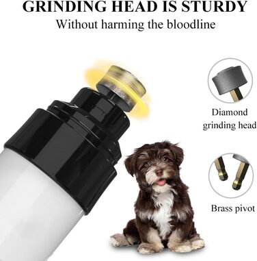 Електричний точилка для кігтів собак Profi Krallenschleifer, для всіх домашніх тварин, 2 швидкості, тихий, білий