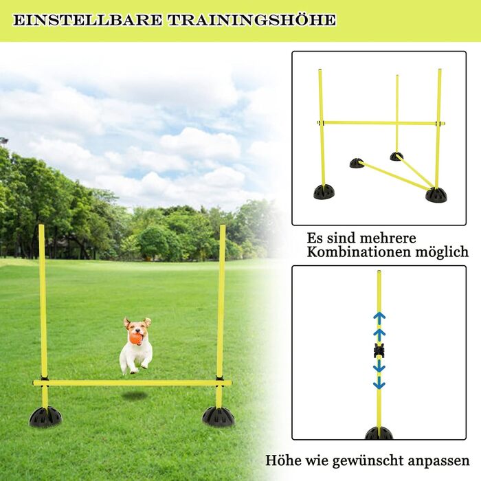 Набір пружинних штанги AufuN Agility для тренувань координації, стрибків та швидкості. Ідеально для спортивних клубів та шкіл. Жовтий колір.