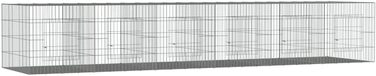 Вольєр для кроликів vidaXL, 3 секції, 163x79x54 см, оцинкована сталь, клітка для домашніх тварин