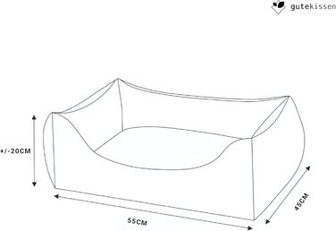 Ліжко для собак Gutekissen з м'якого матеріалу, наповнене поліуретановим пінополістиролом, з плетінням, стійке до бруду, вибір кольору та розміру, з невеликим подушкою. Розмір XS - 55x45, Бежевий