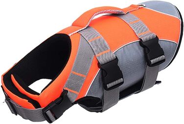Жилет рятувальний для собак PJDDP, помаранчевий, L. Жилет для плавання з високою плавучістю та рятувальним ручним захопленням. Ідеально для тренувань у воді.