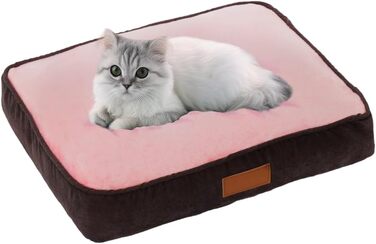 Клітка для собак Ellie-Bo, 71 x 48 см, лежанка, коричнева кордурна стінка та рожеве штучне хутро