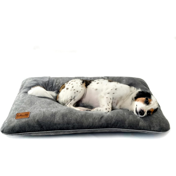 М'який лежак для собак середнього розміру, велюрова подушка для собак, 90x60 см, сірий колір