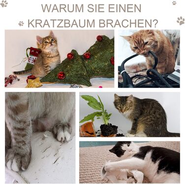 Кігтеточка PawHut для котів 72 см, багатоярусна, з м'ячиками, сизаль, платформа, кігтешкребок, для середніх котів, кремово-білий (сірий)