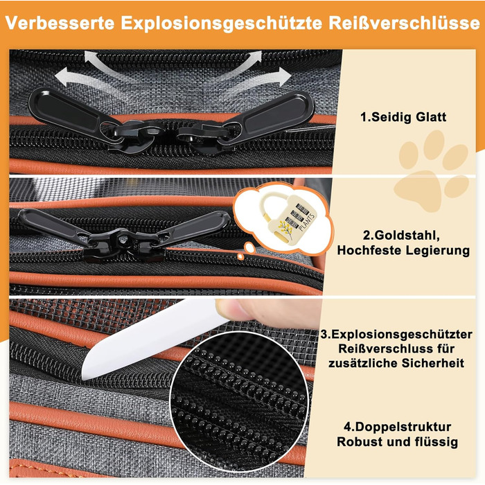 Сумка-переноска для кота/собаки COMSLE, 42x22x25 см, сіра (до 7 кг)