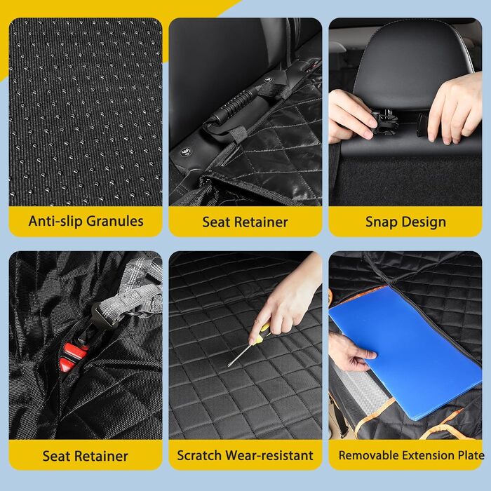 Водонепроникна підстилка для собак у машину: захист заднього сидіння, hardsole, для подорожей та транспортування