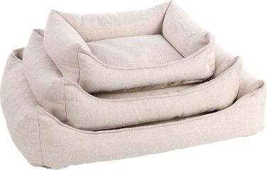 Ортопедичне ліжко для собак Flamingo Baldar – прямокутне, бежеве, 80 см. Комфортне місце для сну та відпочинку вашого улюбленця!