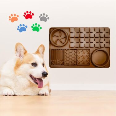 Килимок для повільного годування собак, антистрес, коричневий