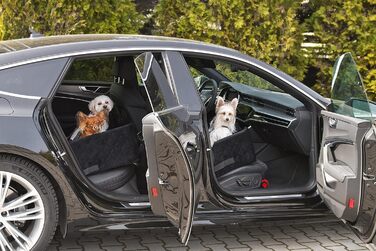 Автокрісло для собак та котів | Чорний велюр, розмір L (57x50 см)