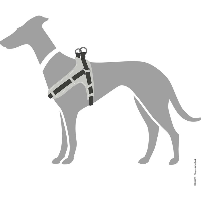 Нашийник для собак HUNTER Neopren Vario Quick, чорний/сірий, розмір L, нейлон, неопренова підкладка, 3M Scotchlite, регульований, зручний