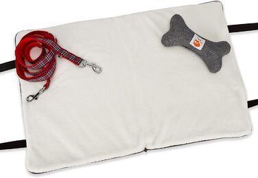 Sleepy Fox® Преміум-ліжко для собак у подорожах - портативний, складаний килимок для годування собак у ресторанах з зручними плечовими ременями - красивий та практичний (M/L, Сірий)