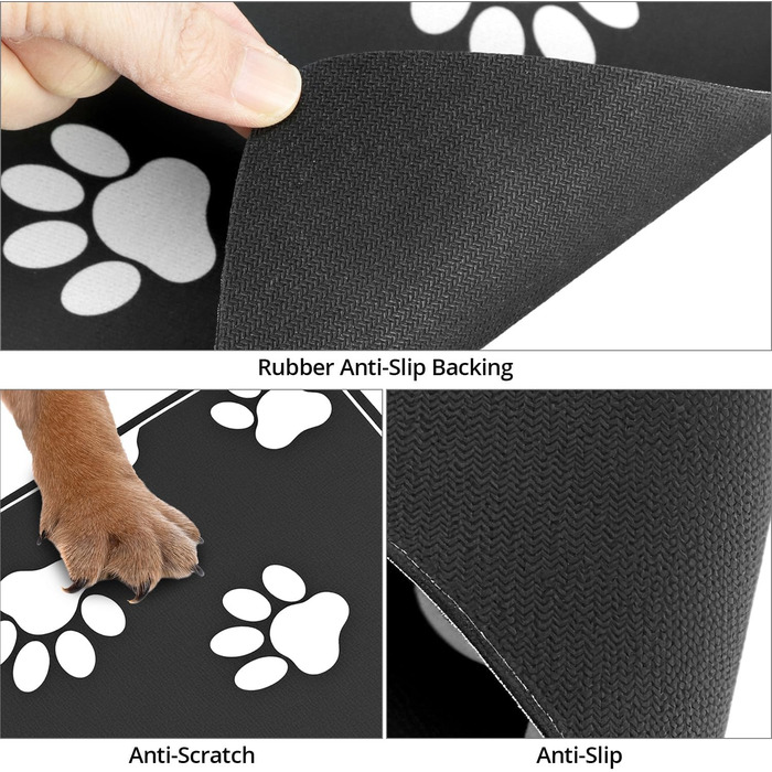 Килимок для годування собак та котів QWORK® 30x50 см, водопоглинаючий, сірий