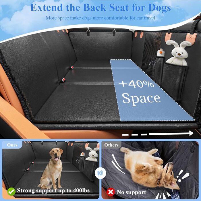 Накладка на сидіння автомобіля для собак CIGAA, водовідштовхувальна, стійка до подряпин, з жорсткою основою, оранжевого кольору, для авто, SUV, мінівен