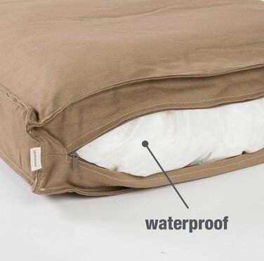 JAMAXX Преміум подушка для собак - ортопедична, з піною з пам'яті, знімний водонепроникний чохол, собаче ліжко з канвас-чохлом PDB1007 (S) 65x50 (L 90 x 70 x 15 см, кофейно-коричневий)