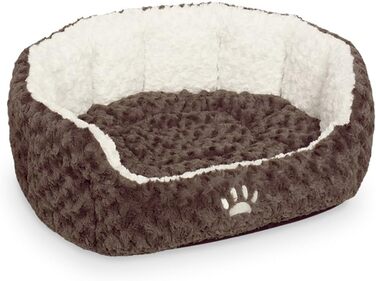 Лягушкове ліжко Nobby Komfortbett Oval Neiku для собак та котів, коричнево-біле, 65x57x22 см
