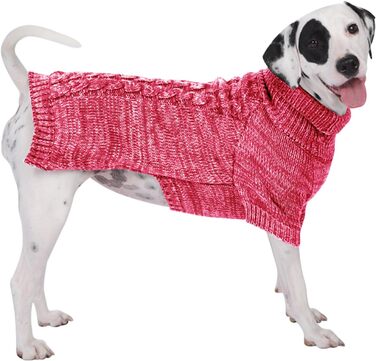 В'язаний пуловер для собак, теплий та м'який, для зими, для цуценят, червоний (S)