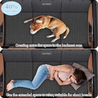 Подовжувач для заднього сидіння автомобіля для собак, міцний чохол для автосидіння для собак, витримує 200 кг, велике жорстке подовження для собак, водонепроникна гамак для собак з сіткою для автомобіля та позашляховиків (Чорний)