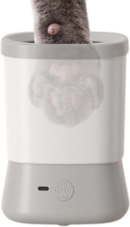 Келих для миття лап собак - мийка лап для собак, захист від бризок, 2 швидкості, аксесуари для миття, ідеально для подорожей, кемпінгу та походів (сірий)