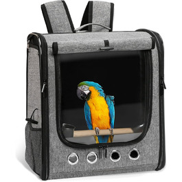 Переносна сумка-переноска для птахів GRLEAYIE: легкий рюкзак для папуги, велика, дихаюча, прозора сумка-переноска для подорожей