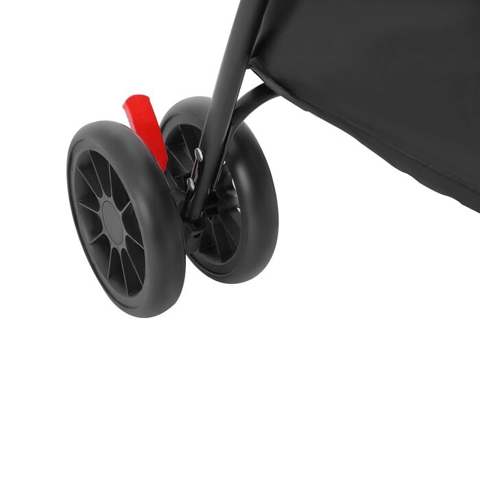 Двоповерховий візок для собак, складаний візок для котів з ременями безпеки, гальмами, вантажопідйомність 15 кг на кожному поверсі, для собак та котів середніх та маленьких порід, чорний