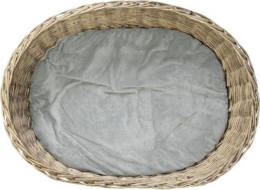 Корзина для собак Frank Flechtwaren Grey, Vollweide, сірого кольору, з поліестеру, 90 x 70 x 25 см