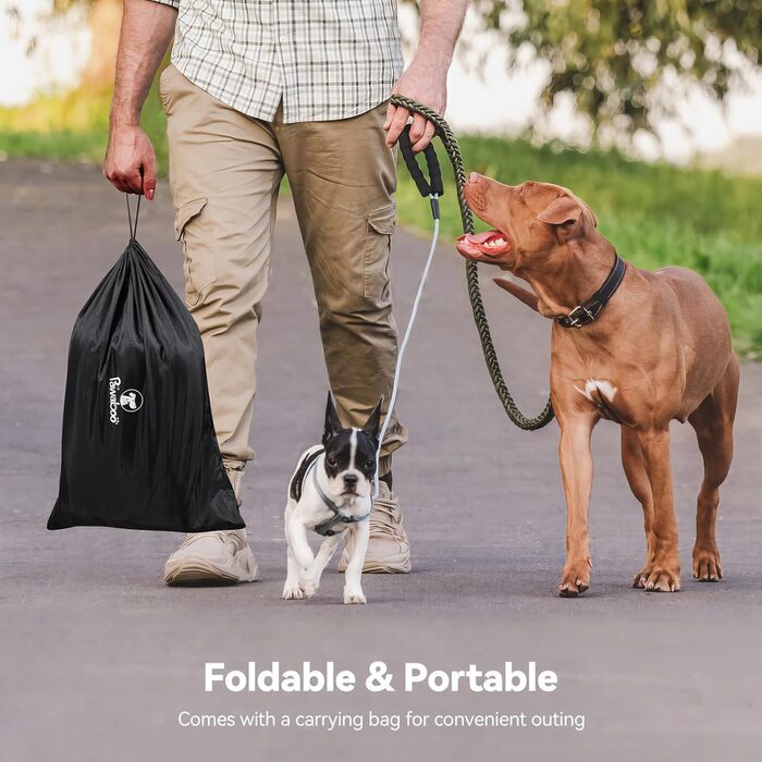 Pawaboo Забіг для цуценят Extra Groß - великий вольєр для домашніх тварин, переносна сумка-переноска для котів та собак, вольєр для собак, посилена рама з ПВХ-труб, великий розмір (L-91×61×61CM, M-81x61x61CM, чорний/сірий)