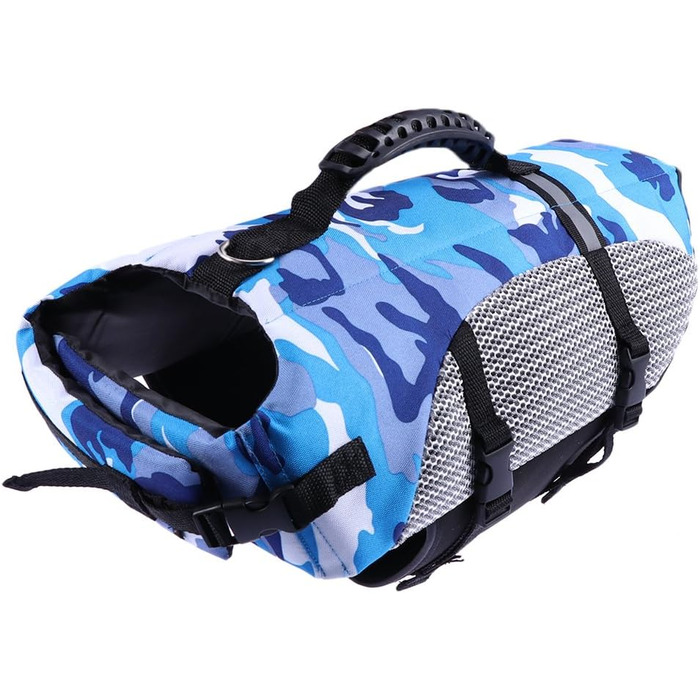 Рятувальний жилет для собак POPETPOP, регульований, дихаючий, з ручками та швидкою застібкою, XL, блакитний