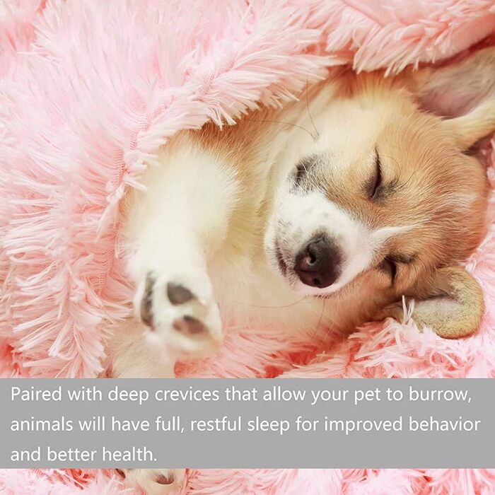 Кругле ліжко для собак та котів Donut, м'яке плюшеве, 80 см, рожеве