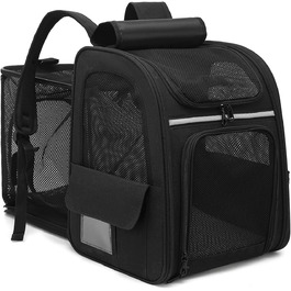 Рюкзак для кота та собаки Dogat: зручний, дихаючий, розкладний, з сіткою, чорний