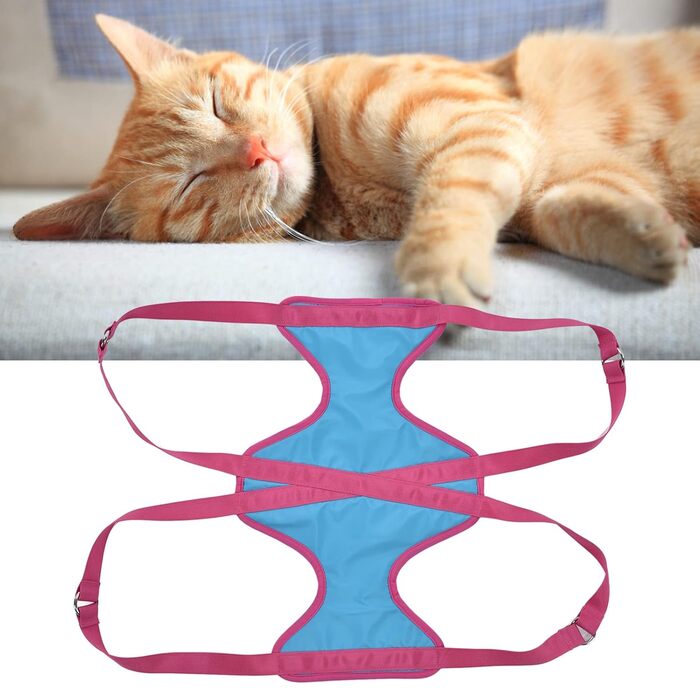 Крісло-гамак для грумінгу домашніх тварин Baxnore Premium, асистент по догляду за собаками, для стрижки кігтів, чищення зубів, догляду за вухами, дихаючий поліестер з фіксуючими ременями (M 35 x 27 x 20 см)