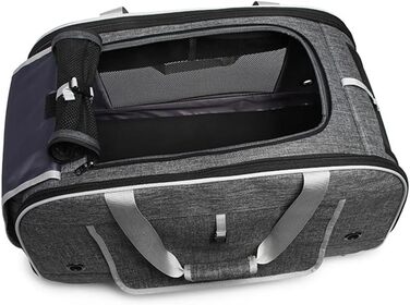 Транспортна переноска для тварин Samnuerly: складана переноска для собак та котів середніх та маленьких порід, з колесами та регульованою ручкою