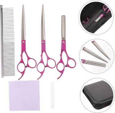 Набір професійних ножиць для грумінгу собак Supvox з гребінцем: для стрижки та догляду за шерстю. Нержавіюча сталь, легко миються.