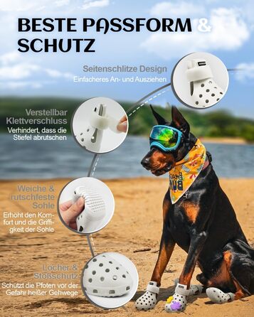 Чоботи для собак: захист лап, водонепроникні, зручні, дихаючі, неслизькі, легко миються. Ідеальні для літа та зими (S, білий)