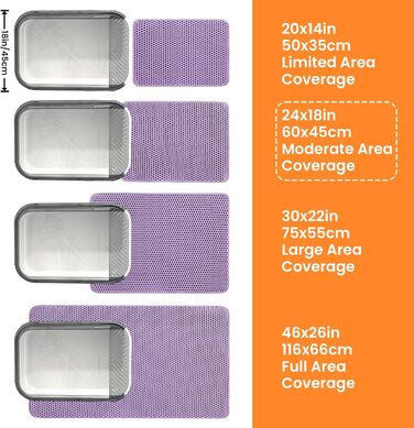 Килимок під лоток для котів Petinstinct, XXL, 60x45 см, фіолетовий