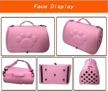 М'яка переноска для тварин з плечовим ремінцем, рожева. Підходить для собак, котів, цуценят та маленьких собак. Ідеальна для подорожей, прогулянок, ветеринара та міста.