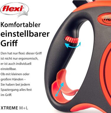 Повідок-рулетка Flexi Xtreme L, 8 м, стрічка, помаранчевий