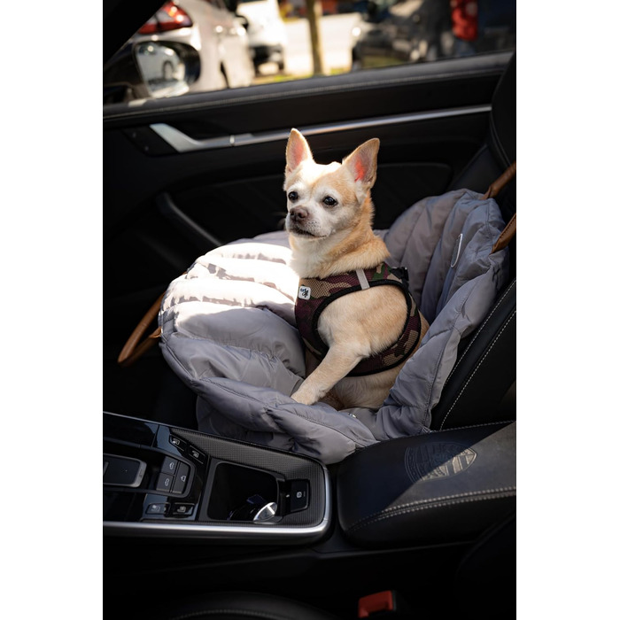 Сучасна переноска для собак Flying Dog Baily 3-в-1: сумка, автокрісло та переноска для маленьких собак до 10 кг (сіра)