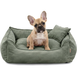 Gutekissen® Lucky: М'яке собаче ліжко - зручне та миється - для собак великих та малих порід (зелене, M - 80x65)