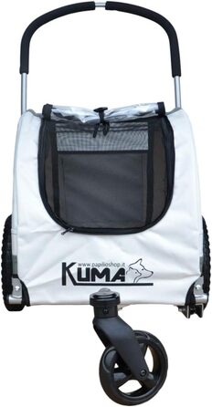 Papilioshop Kuma: візок для собак, причіп для велосипеда, а також переносний лежак для тварин. Легкий та стабільний, ідеальний для прогулянок та транспортування. Сірий колір.