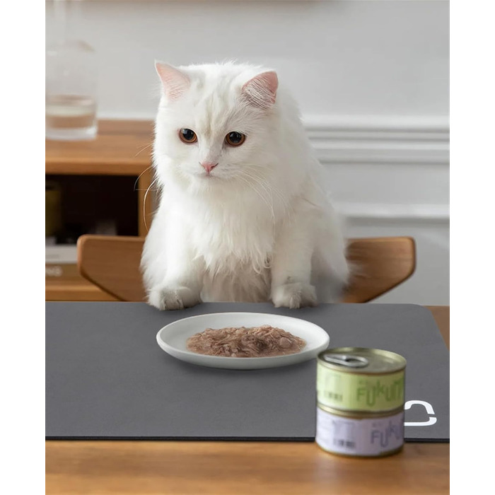 Водонепроникний килимок для годівлі котів GIBZ, 45x60 см, сірий