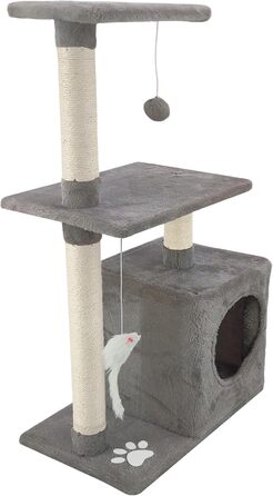 Котячий комплекс Beltom з будиночком, 85 см (сірий)