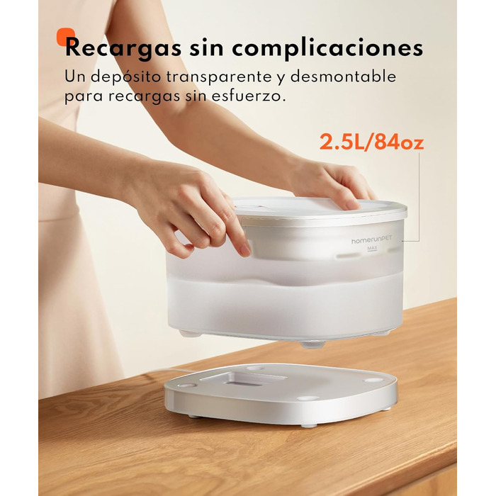 Фонтанчик для котів Homerunpet: тихий, 2.5л, бездротовий, з професійним фільтром, миється у посудомийній машині