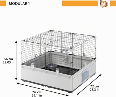Клітка для кроликів Ferplast Modular 4 розширювана, велика, з аксесуарами 179x72x56 см