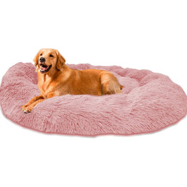 М'яке ліжко для собак та котів Loir: рожеве, 100 см, з антиковзким покриттям, миється, для великих порід