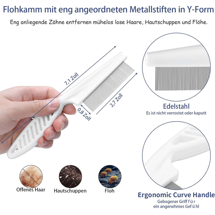 Набір щіток для собак, 5 шт., для догляду за шерстю, самоочищувані, для великих та середніх собак, котів та дрібних тварин, ідеально підходить для довгої та короткої шерсті, зменшує випадання шерсті (сірий)