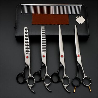 Набір для грумінгу собак та котів, професійний 5-в-1, з ножицями для фінальної обробки, гребінцем, нержавіюча сталь 440C