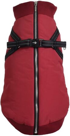 Теплий зимовий нашийник для собак Bobby Easy з інтегрованим повідком, Bordeaux, 34 см