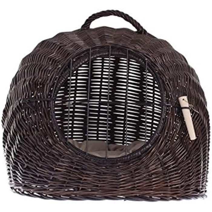 Кішка Будиночок Венге-Сірий, Корзина для кота з плетеної лози, Лежанка для кота з ручкою