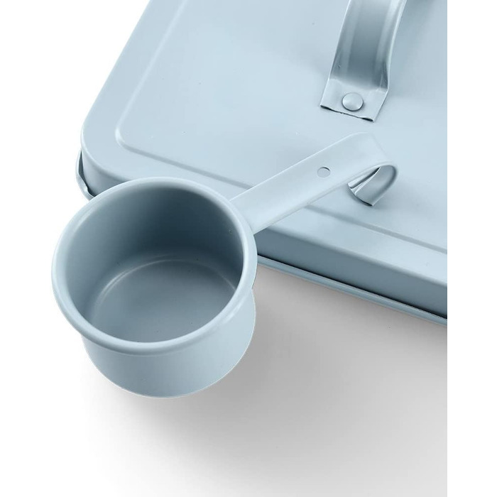 Миска для корму тварин Zeller 'Woof', метал, білий/блакитний, 23.4 x 16.2 x 23.2/25.8 см