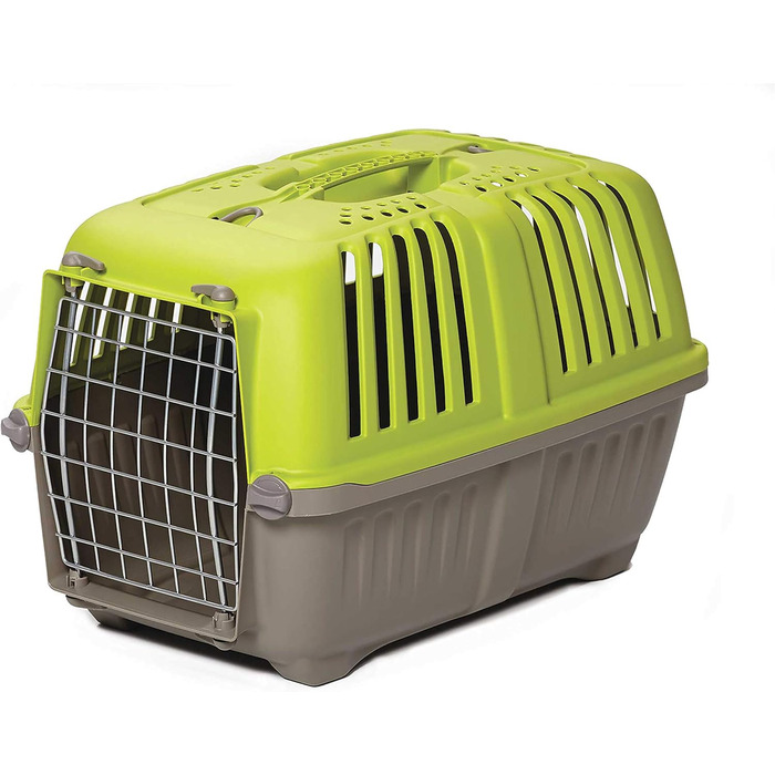 Жорсткий переноска для собак і котів MidWest Homes for Pets, зелена, для дрібних порід, 20,7×13,2×14 см